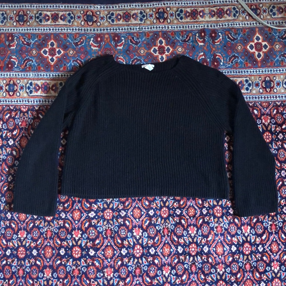 Black Rib Knit Sweater - Picture 4 of 9